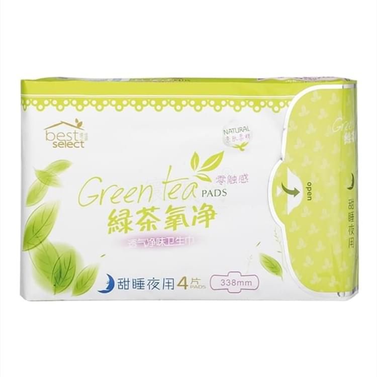 绿茶氧净透气净味-零触感甜睡夜用卫生巾