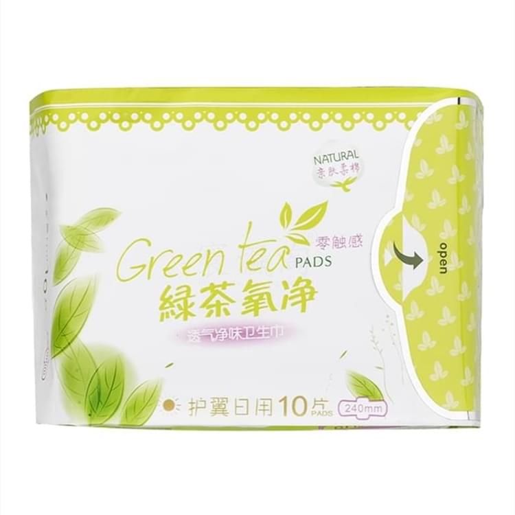 绿茶氧净透气净味-零触感护翼日用卫生巾
